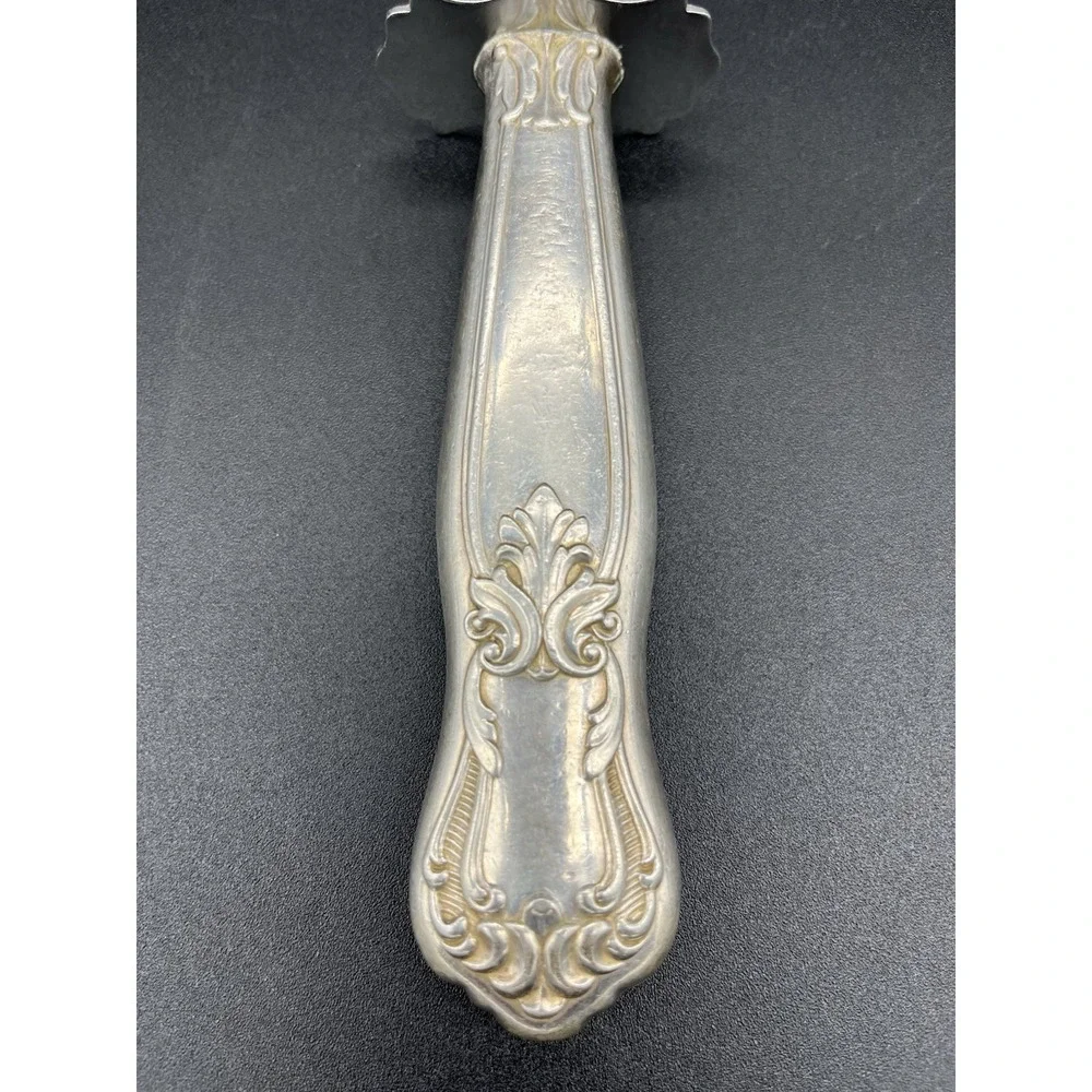 Vintage Silver Plated Meat Carving Fork Scroll Pattern